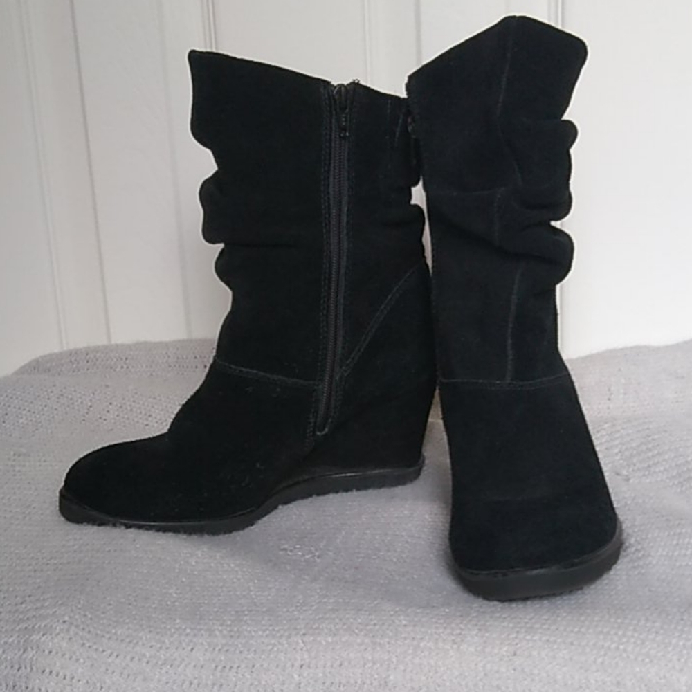 G. H. Bass Suede Wedge Booties